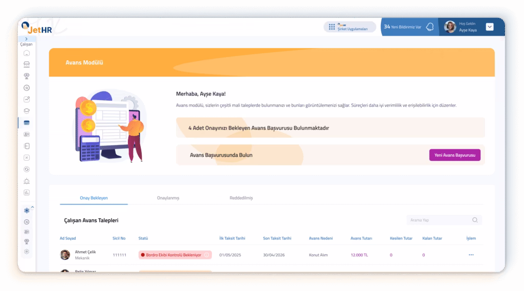 JetHR Avans Modülü
